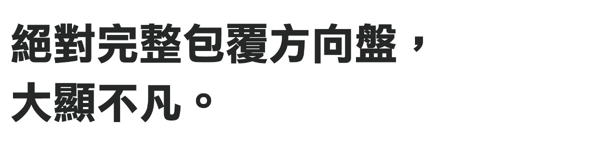 絕對完整包覆方向盤,大顯不凡